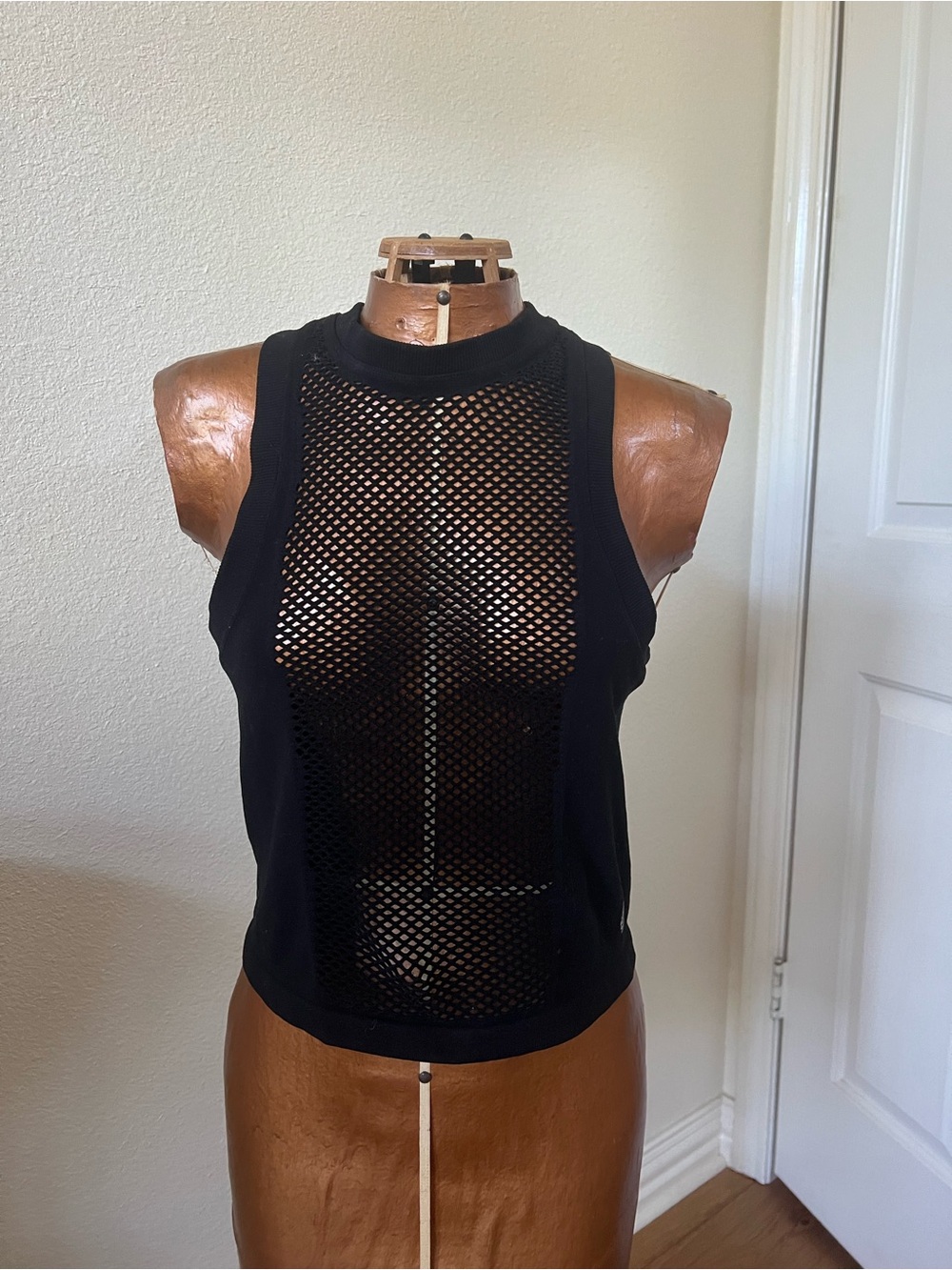 FP Movement by Free People Black Mesh Tank Top